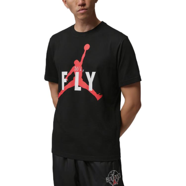 Jordan Sports Letter Print Round Neck Short Sleeve Golf Shirt Men shirts IF2939-010 M