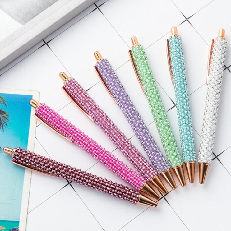 Retractable Ballpoint Pen Business Signature Pen Beads Ballpoint Pen