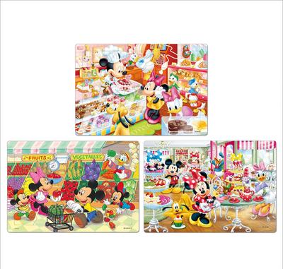 Tenyo Detské puzzle Disney Mickey Mouse Shop Series 40, 60, 80 dielikov Step Up 3-dielna sada Puzzle pre deti Prichádza s antibakteriálnym náterom