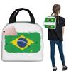 Brazil Flag Insulated Lunch Bag for Women Children Portable Food Boxes Thermal Lunch Box Tote