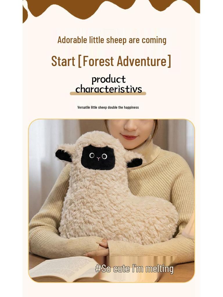 Roztomilý polštářek se ovečkou: Bederní opěrka a polštář na zdřímnutí v kanceláři na pohovku