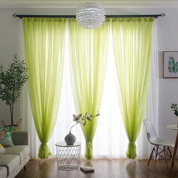 Basic Rod Pocket Sheer Voile Window Curtain Panels White One 1pc for Kitchen Bedroom Children's Room Living Room Decoration