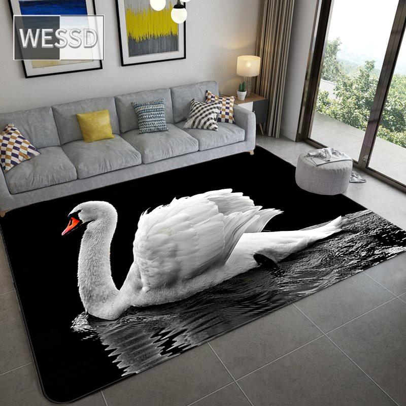 

Скандинавский роскошный черный 3D ковер с животными, украшение для гостиной, домашний ковер с рыбой и леопардовым узором, фланелевый коврик для спальни, пол в ванной комнате 160x200cm 1pcs