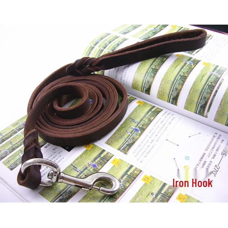 Přizpůsovatelné vodítko z hovězí kůže s logem - Řetěz/lano pro psa německého ovčáka