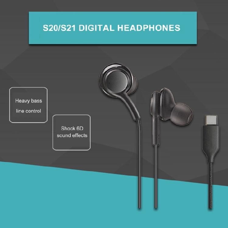 Digital Type C In Ear Headphones for S20 Note10 with Superior Sound Claritys and TangleFree Cable