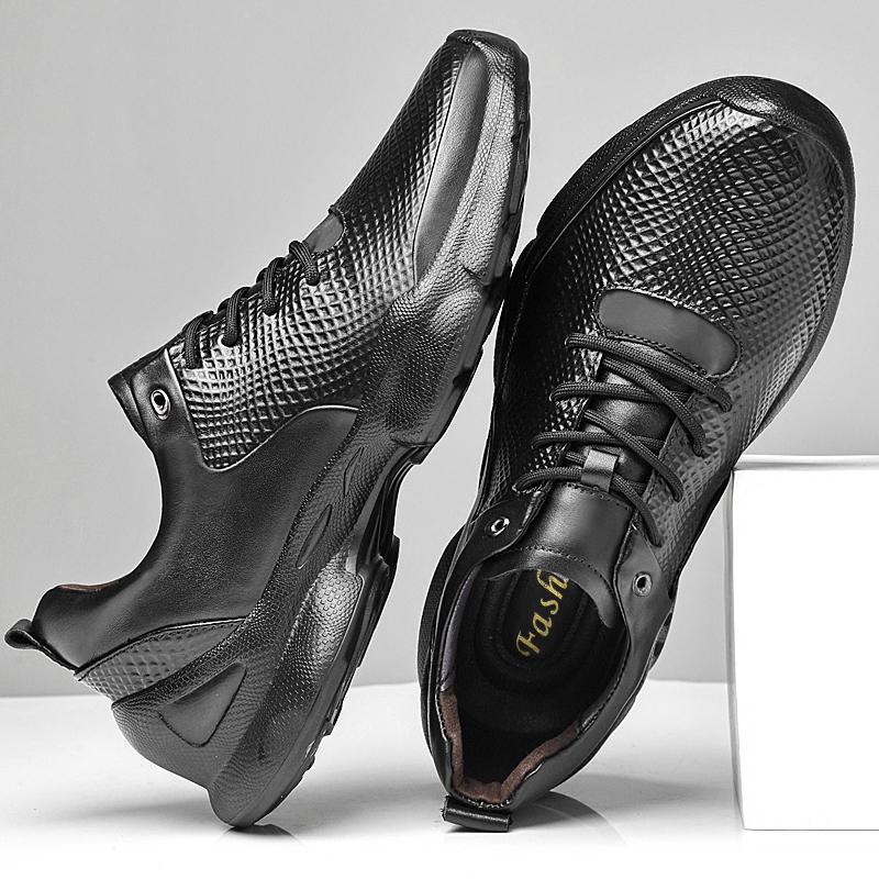 Genuine Leather Men's Casual Shoes Non-slip Outdoor Shoes Lightweight Walking Footwear All-match Sports Shoes New Male Sneakers