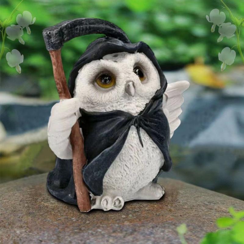 Garden Owl Statue Bird Ornament Resin Handicraft Decoration Garden Sculpture