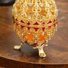 Enamel Color Jewelry Box Hollow Design Trinket Box Exquisite Egg-Shaped Box  Home Craft
