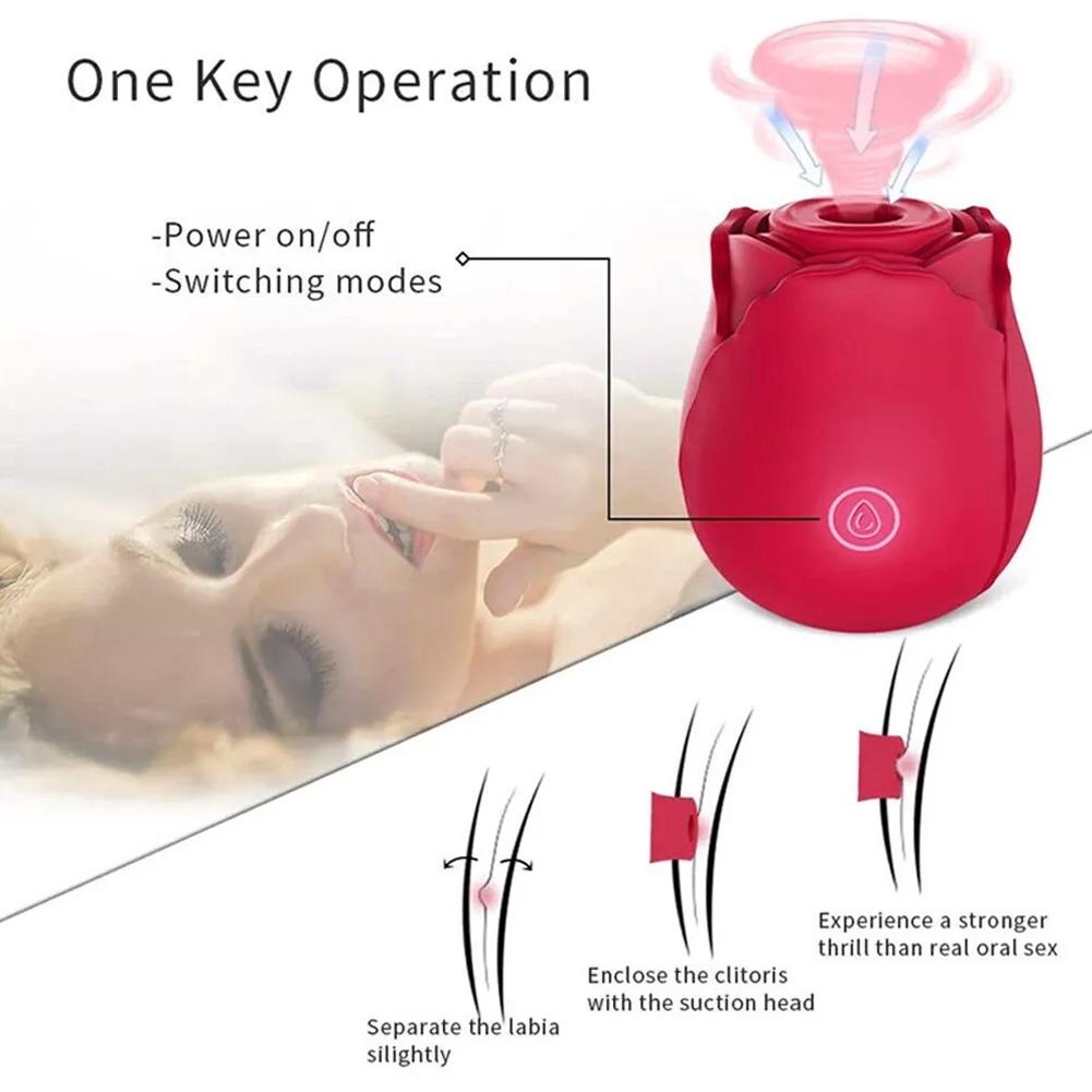Powerful Vagina Sucking-Rose Vibrator Toy for Women Vacuum Stimulator Oral Nipple Clit Sucker Female Sex Toys Goods for Adults