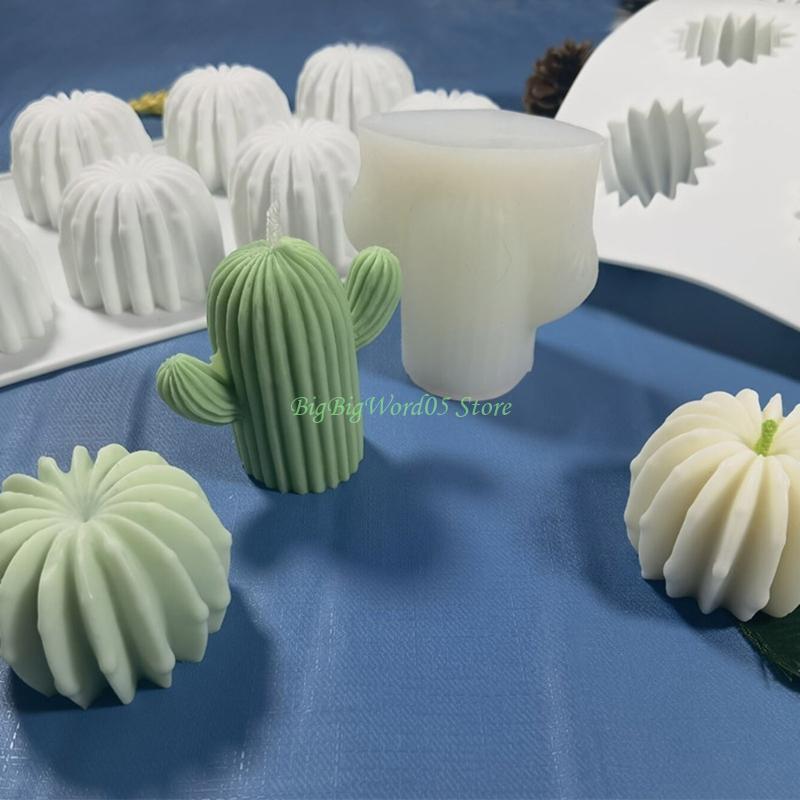24TE Cactus Candles Epoxy Resin Mold 3D Clay Soap Wax Silicone Mould DIY Crafts Cake Decorations Casting Tool