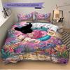 Mermaid Underwater Adventure Print 3Pcs Bedding Setduvet Cover With 2 Bedropillowcase Home Birthday Gift
