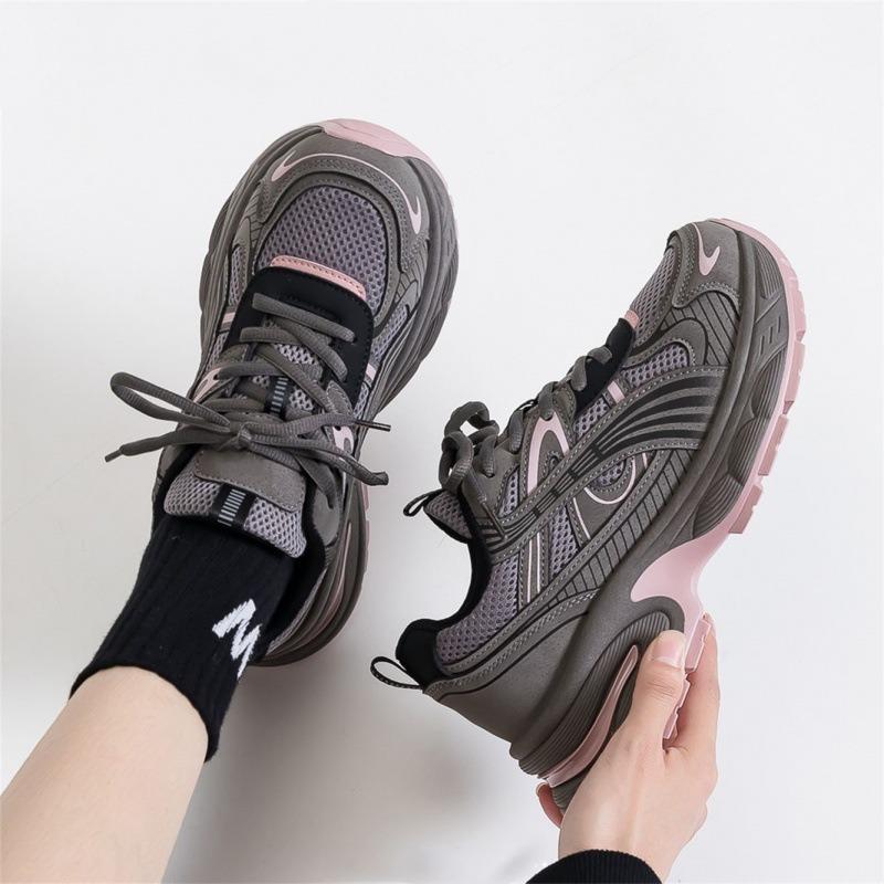2025 Spring and Summer New Student Mesh Breathable Dad Shoes Women's Korean Version Ins Trendy Street Shooting Retro Platform Sneakers
