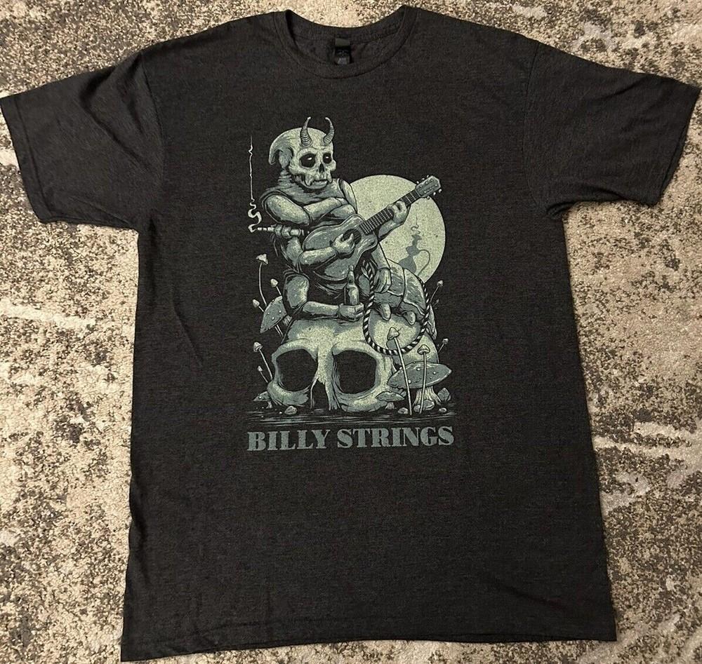 Billy strings футболка с изображением гриба-гусеницы и черепа Черный Хлопок Все Размеры BO1070 Унисекс Футболка XXL