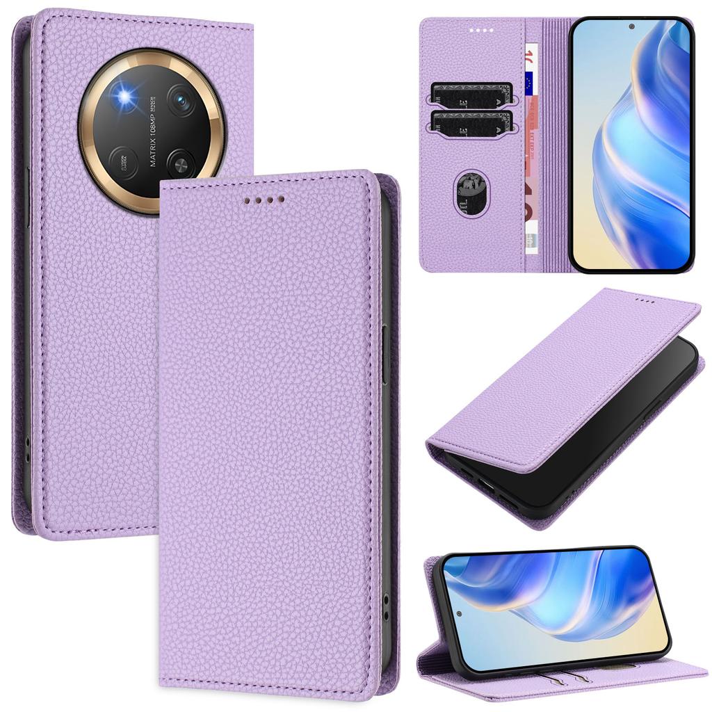 For Honor Magic7 Lite 5G/X9c 5G/X60 Pro 5G Wallet Case RFID Blocking Litchi Texture Leather Mobile Cover