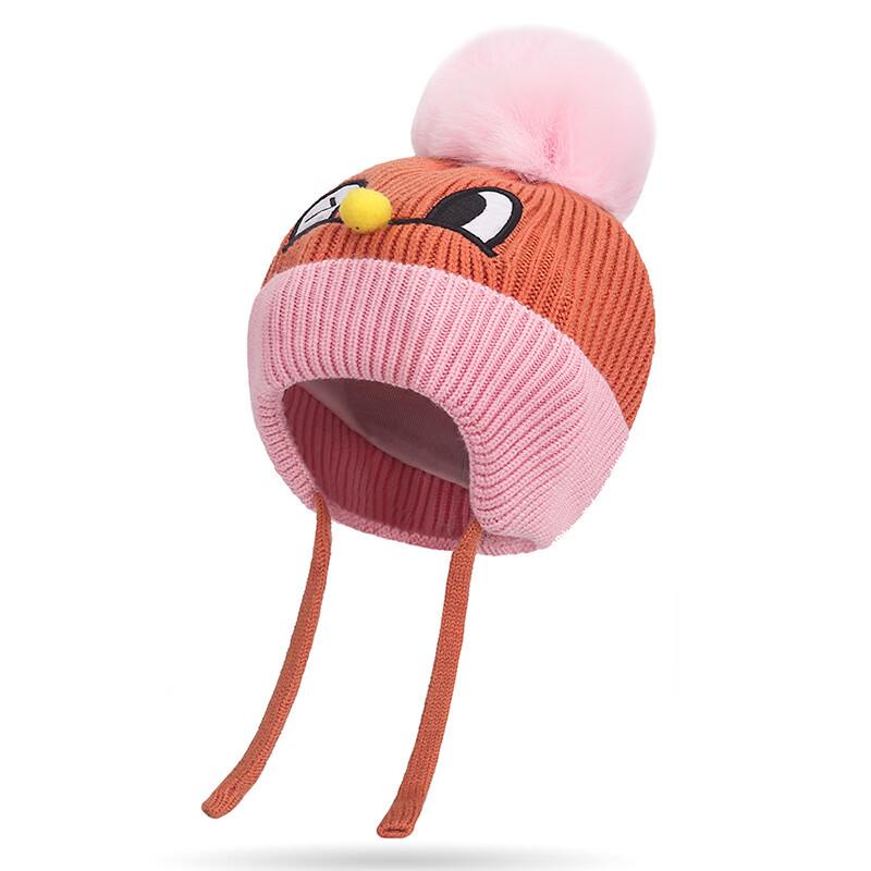 Детская зимняя вязаная шапка ZHENYUEQI с помпоном и ушками One Size