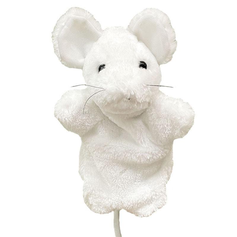 Cute White Cartoon Gray Mouse Yellow Cat Plush Puppet For Children Role Playing