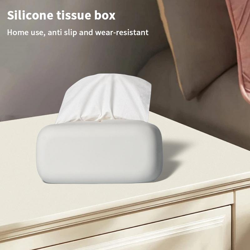 Soft Waterproof Tissue Box Cover Silicone Reusable Wet Wipe Boxes Light Luxury Tissue Box Holder Bathroom Kitchen Paper Holder