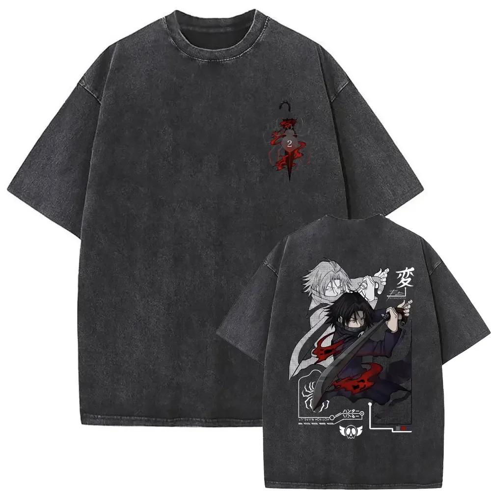 Killua Zoldyck Hunter X Hunter Graphic T-shirt Harajuku Washed T-shirts Men Women Cotton Casual Oversized Short Sleeve T Shirts