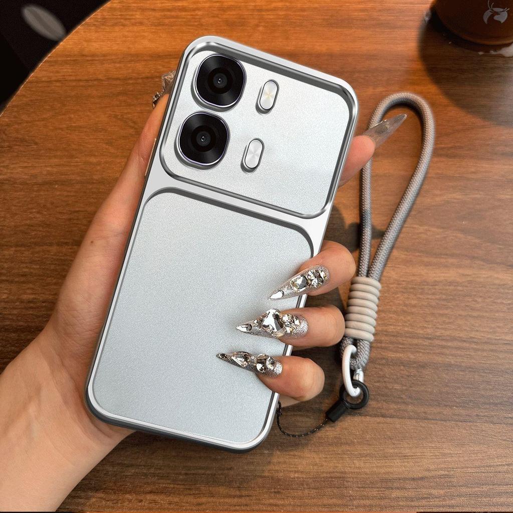 Luxury Big Window Phone Case with Lanyard for OPPO A6s 5G Premium Textured Casing