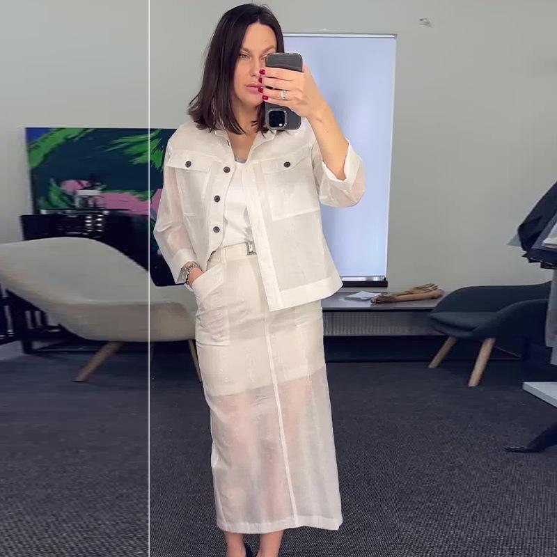 

Летний европейско-американский комплект длинного платья из сетки с прозрачными вставками Extra Large