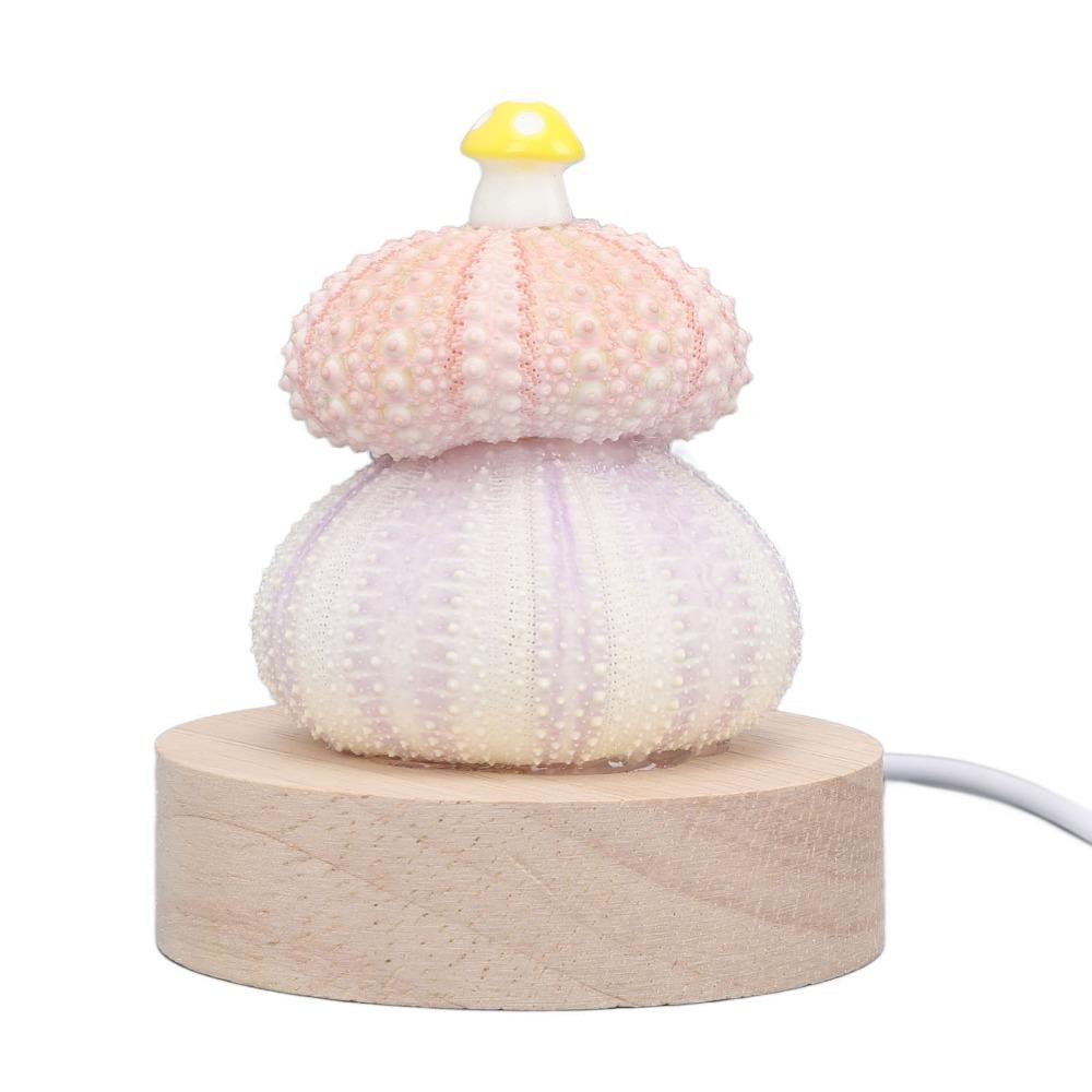 Warm White Light Table Night Light Mushroom Shell Night Lamp Cozy Night Light  Bedside