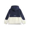 Li Ning Color Block Letter Print Hooded Warm Loose Short Cotton Jacket Unisex Jacket Deep-Navy AJMT245-3