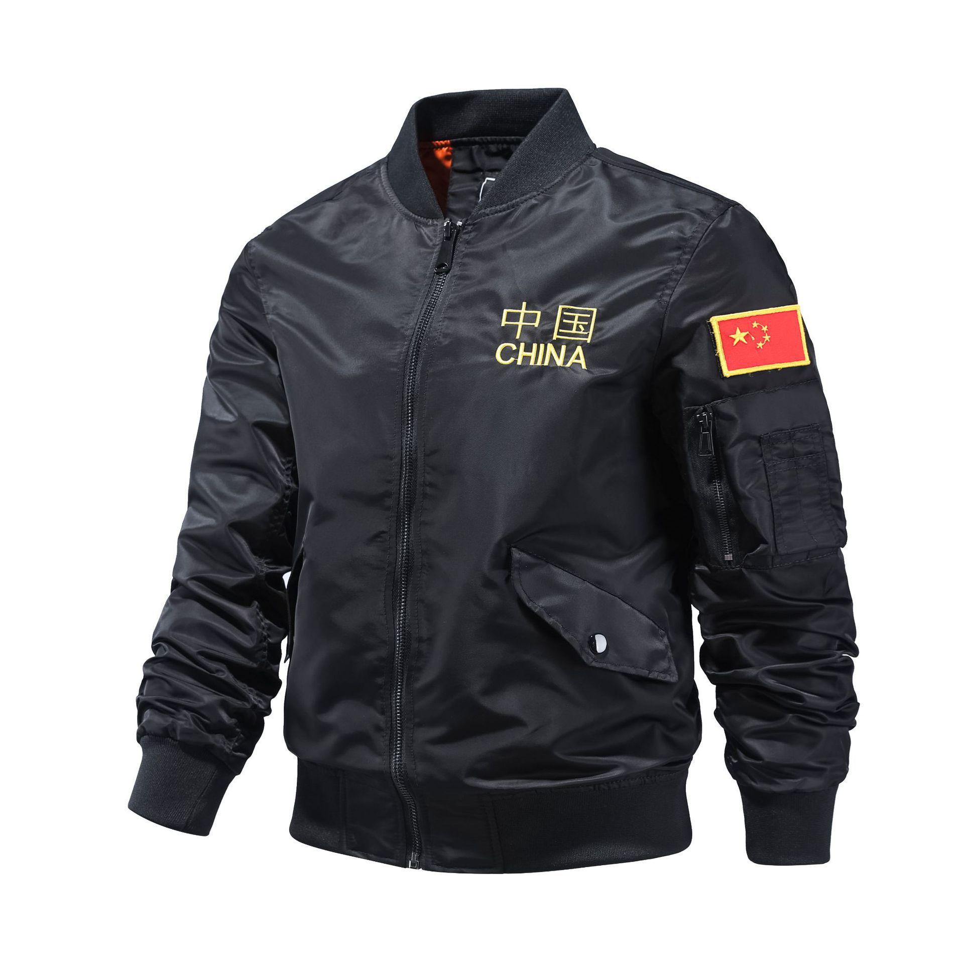 

Тяжелая вышитая куртка National Tide Top Air Force Ma1 Bomber Jacket Men s Flight Jacket M чёрный