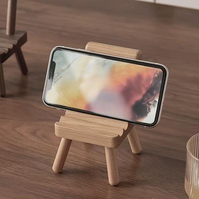 Drewniany Uchwyt na Telefon Drewniane Krzesełko Stojak na Telefon Uroczy Mini Drewniany Kształt Krzesełka Uchwyt na Telefon Stojak na Telefon Komórkowy Komórkę Smartfon
