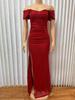 Elegant Sequin Slit One-Shoulder Long Dress - High-End Fashion for Women