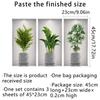 Self Adhesive Plant Pattern Wall Sticker Plants Flower Decals for 3 Pcs/Set Bedroom