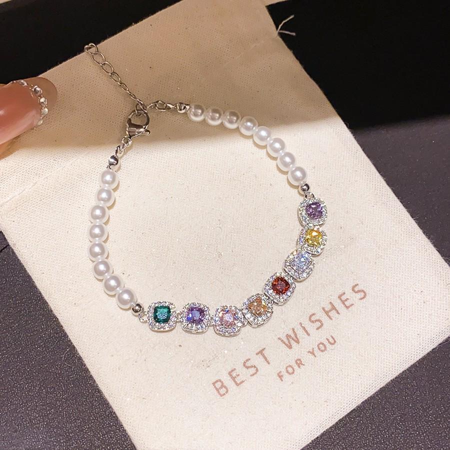 Sea Crystal Zirconia Water Drop Bracelet: Light Luxury Cool Style Jewelry for Women