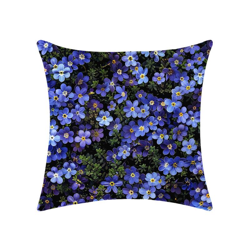 

New Floral Floral Series Pillow Case Soft Car Home Decoration Bedroom Bedside Pillow Cushion Cover linen-45x45cm double-sided [without pillow core]