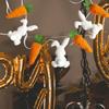 Rabbit Carrot Hanging Ornament Wall Hanging Decoration for Spring Holiday Celebration Kids Room Door Wall Window Display