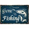 Metal Poster Wall Art Vintage Fishing Decor for Garage