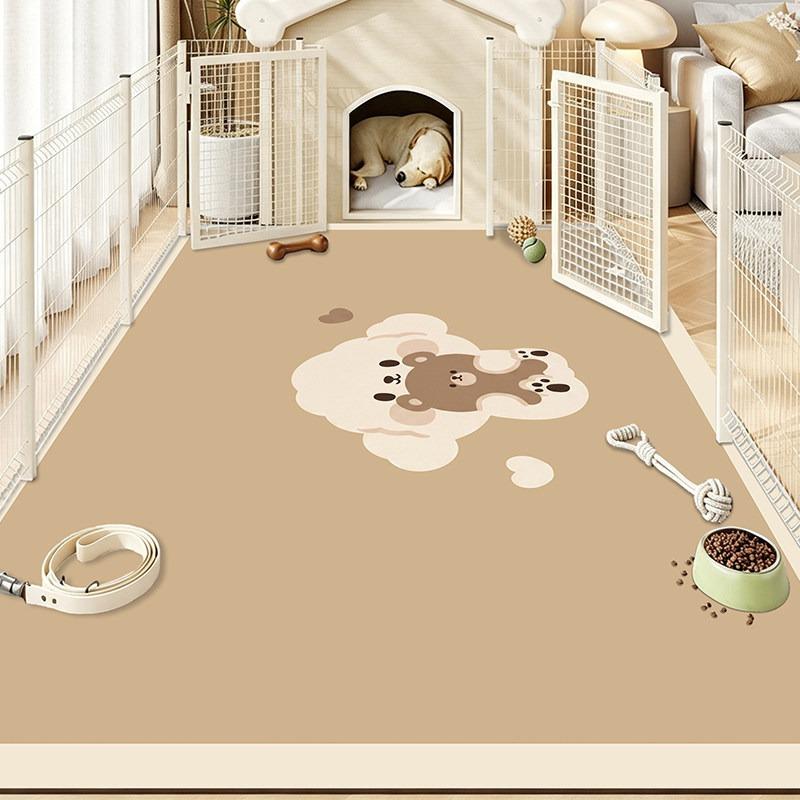 Cartoon Pet Rug Waterproof Urine-proof Scrubable Washable Rugs Cat Dog Kennel Fence Floor Mat Pvc Leather Mats Carpet Tapete