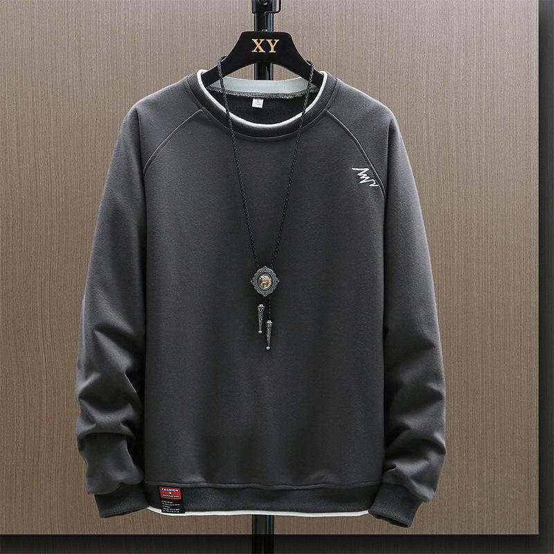 Sweat-shirt à col rond en deux pièces pour homme, nouveau modèle printemps-automne-hiver, Zhongshan, haut à manches longues