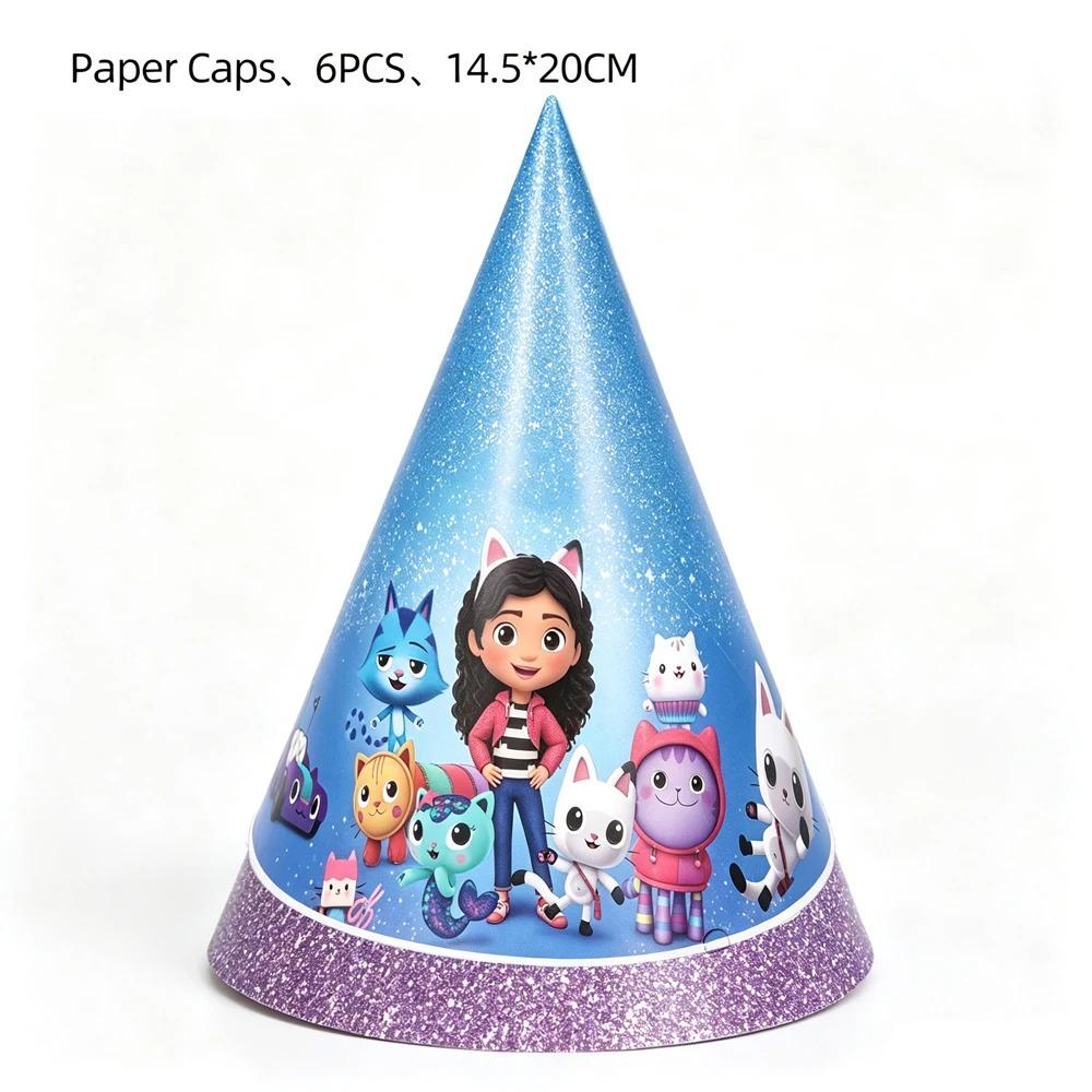 Pink Gabby House Birthday Party Decoration Banner Balloons Gabby Paper Cake Topper Plate Napkins Girl Party Decorations Supplies