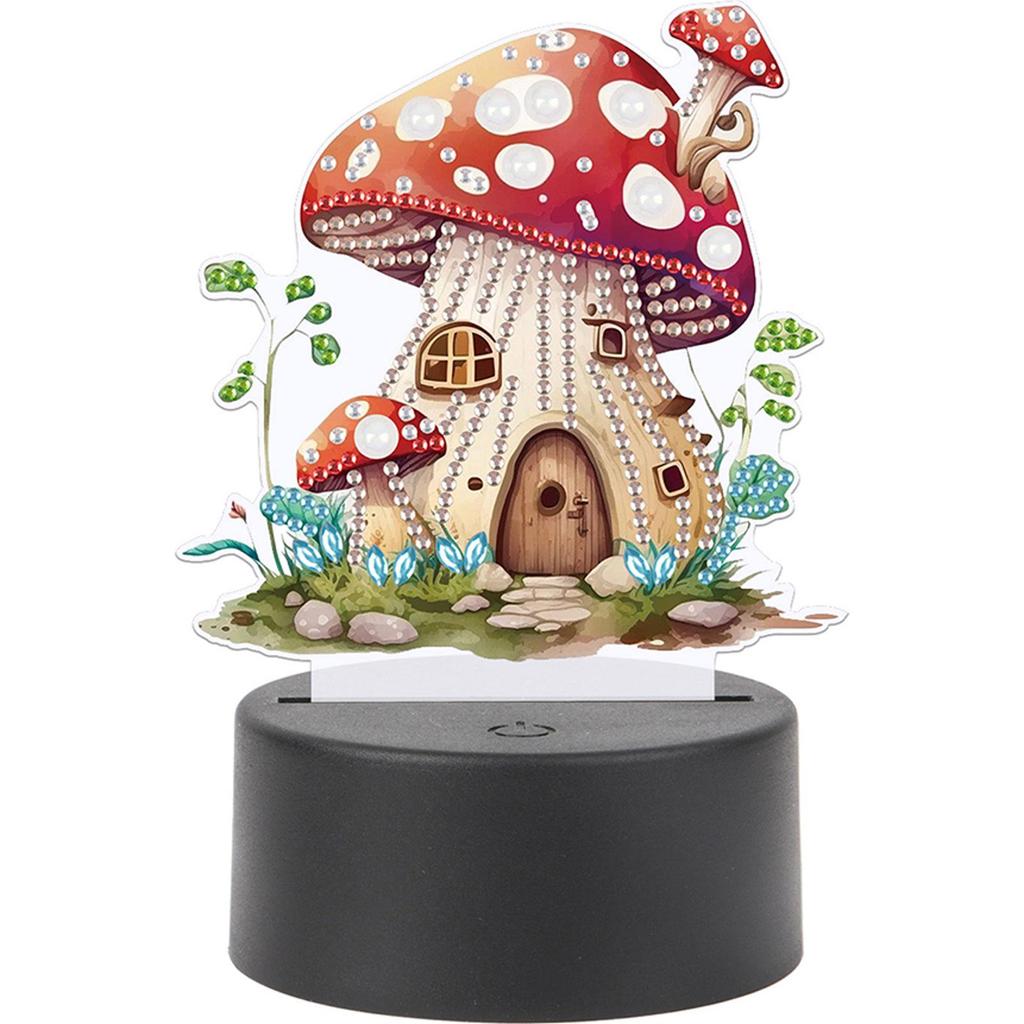 Acrylic Double Sided Diamond Painting LED Night Light Diamond Art Light Ornaments Rhinestones Night Lamp for Adults Beginners