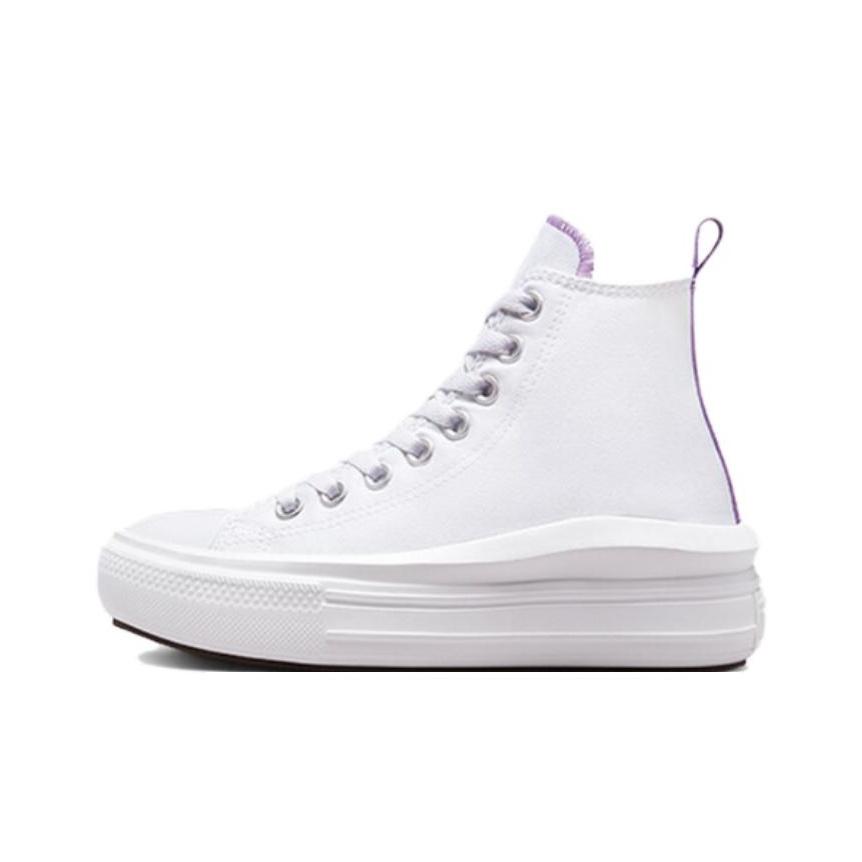Converse Chuck Taylor All Star Move Platform GS White Pixel Purple Kids Sneakers A03667C