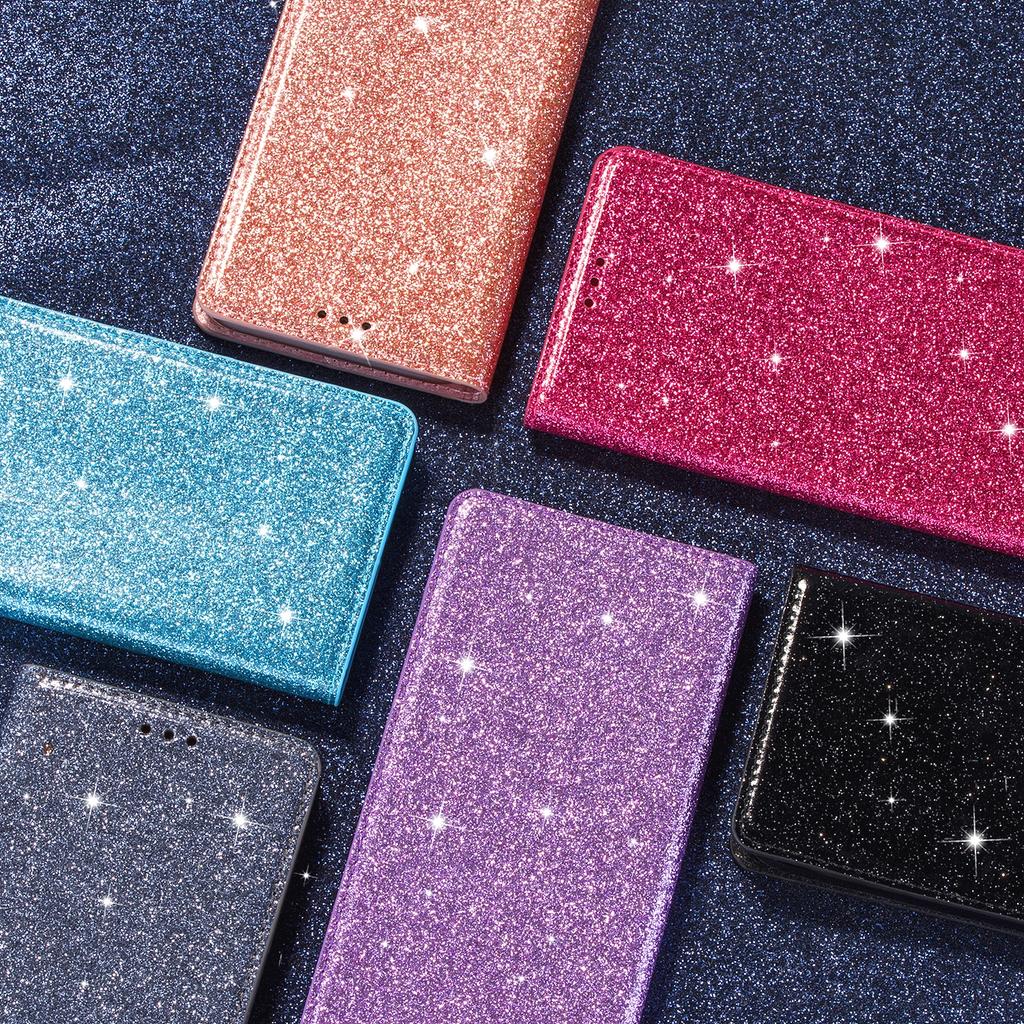 Süße Glitzernde Geldbörse Kartenfächer Handyhülle Für Samsung S26 Ultra S25 Plus S24 S23 A36 A56 Flip Starke Magnetische Buchhülle