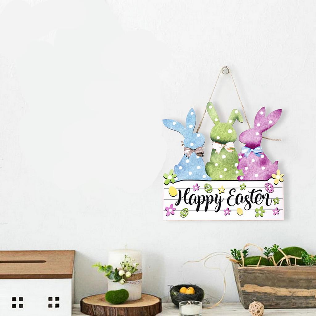 Easter Cartoon Wooden Logohanging, Spring Wooden Decoration Pendant, Easter Decoration
