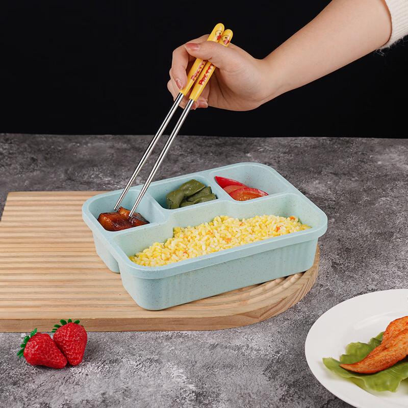 Japanese Style Wheat Straw Divided Lunch Box