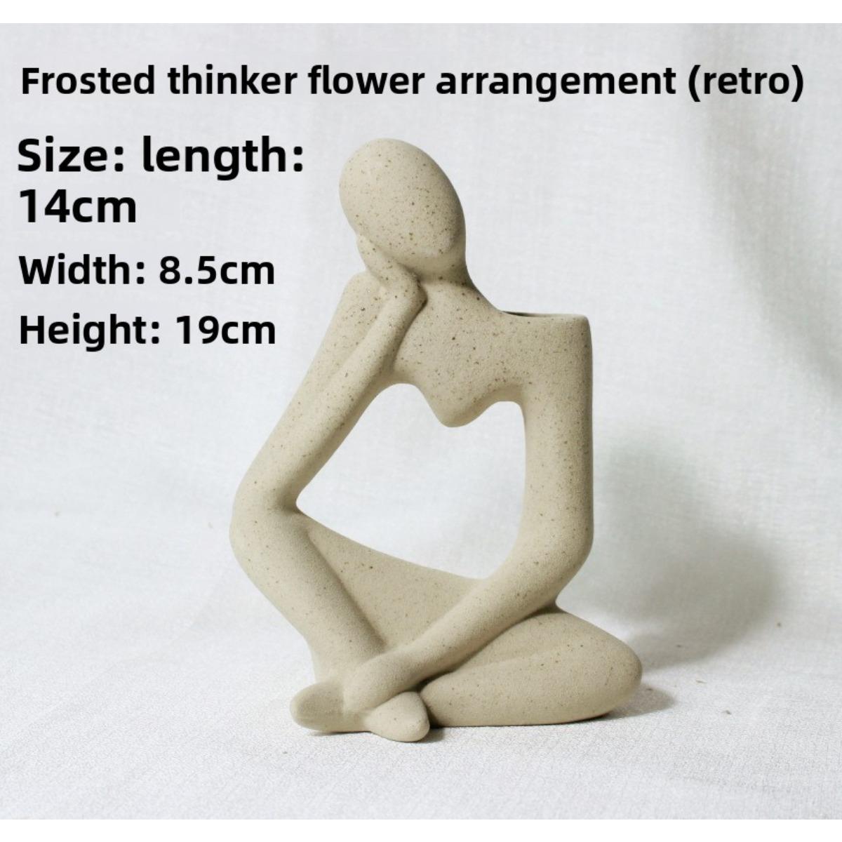 

Nordic Ins Morandi Creative Ceramic Thinker Vase Simple Hydroponic Flower Pot Fresh Girl Style Decor