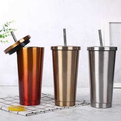 500ml Edelstahl Vakuum Trinkbecher Saft Kaffee Becher mit Deckel Tragbare Doppelschicht Isolierflasche Für Zuhause Trinkgeschirr