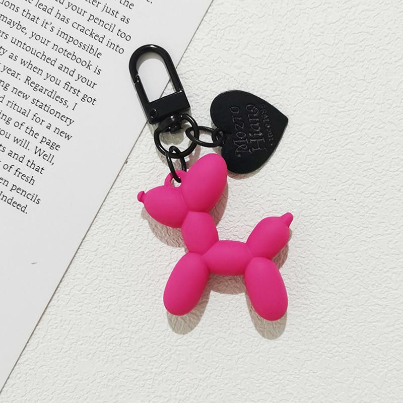 Y2K Korean Cute 3D Balloon Dog Charm Key Chain for Iphone Accessories Trendy Heart Mobile Phone Lanyard Phone Bag Decorations