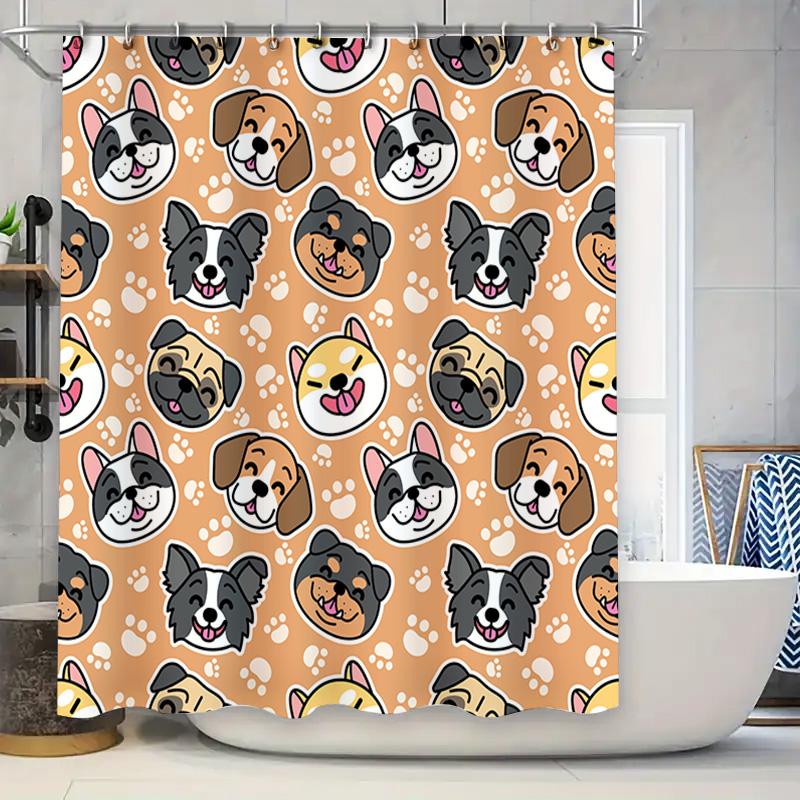 

Adorable Animal Print Shower Curtain Decorate Your Bathrooms With Style 3D Digital Printing Waterproof Fabric For Home Bathroom W60H190(CM)-1 Pcs