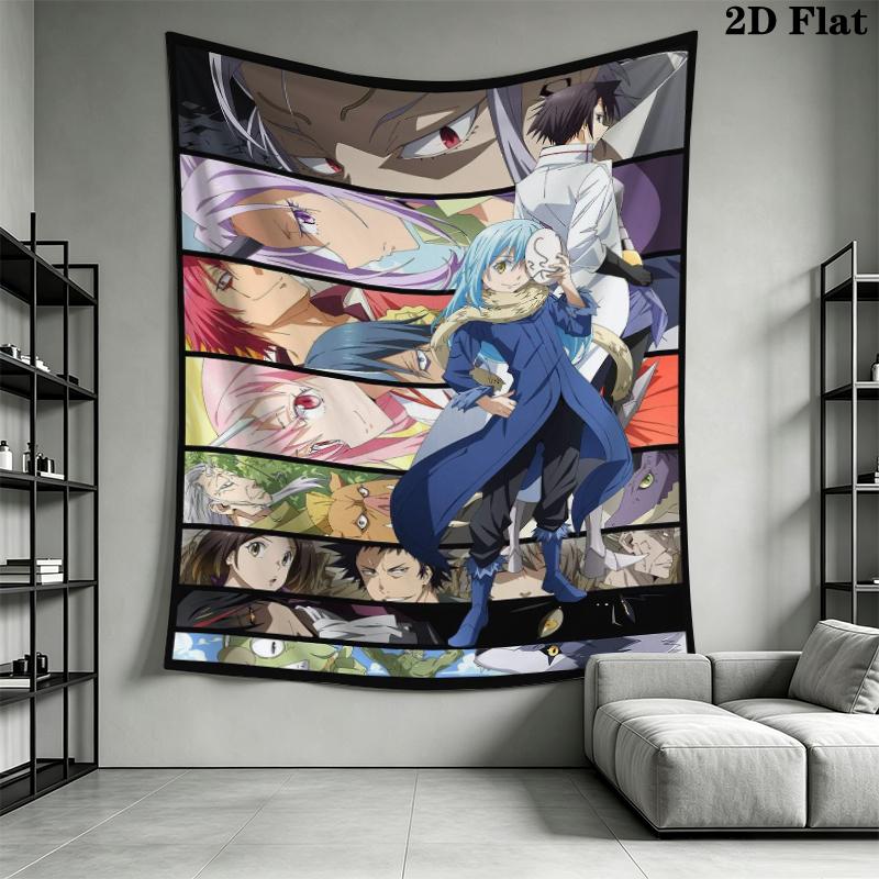That Time I Got Reincarnated as a Slime Wall Tapestry Aesthetic Wall Hanging Printed Fabric Blanket Decorative Tapestries for Bedroom Living Room Home