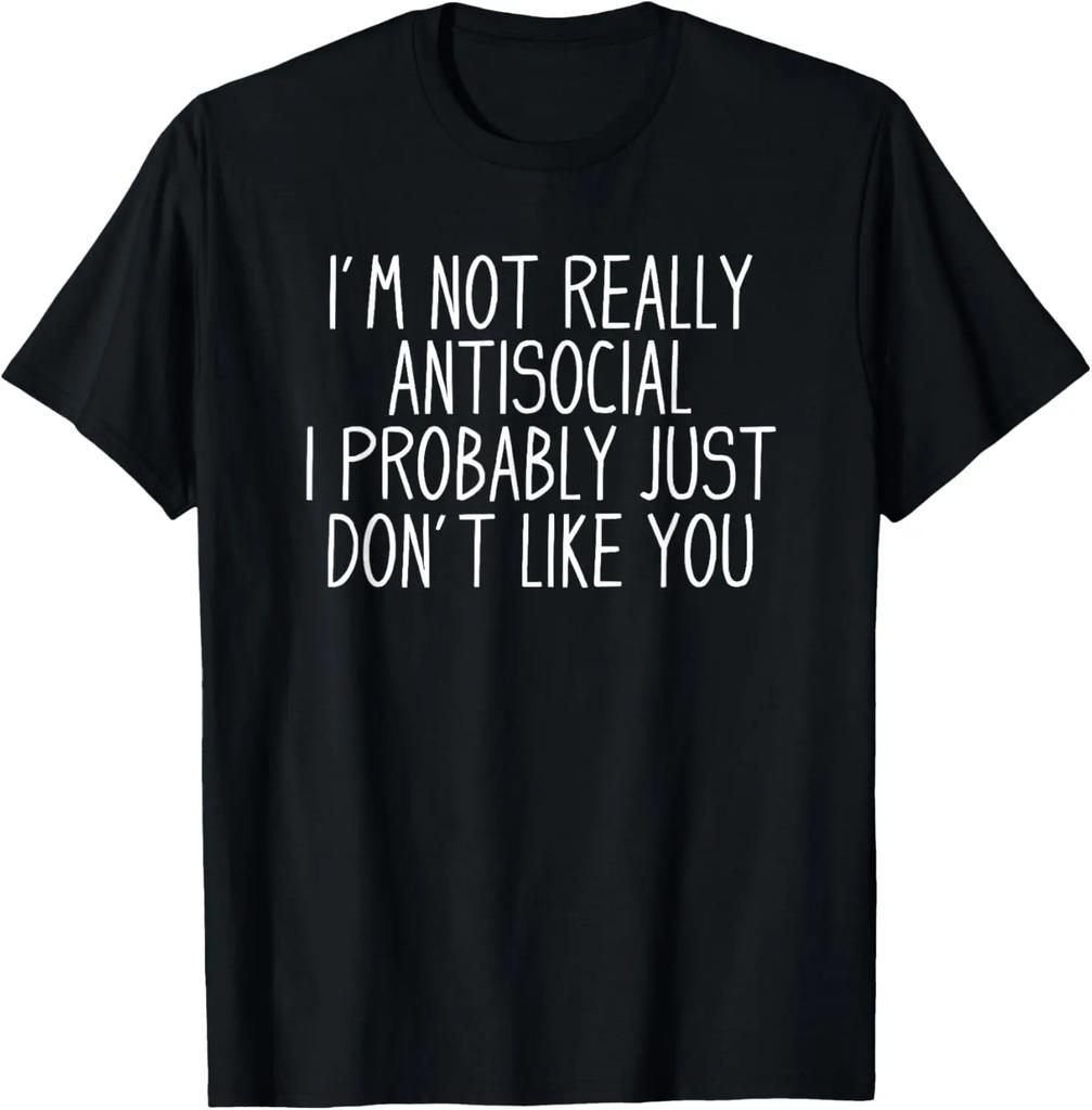 Antisocial Tee Co Funny Introvert TShirt Casual Short Sleeve Crew Neck for Everyday Wear Women Casual Tshirt Clothing