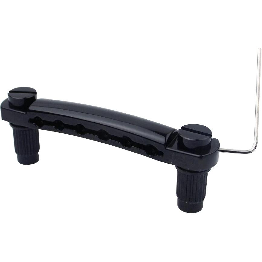 Guyker Guitar Tune-O-Matic Tailpiece Stop Bar with Studs - Bridges Parts Replacement for LP SG Style 6 String Electric Guitar (GS001, black)