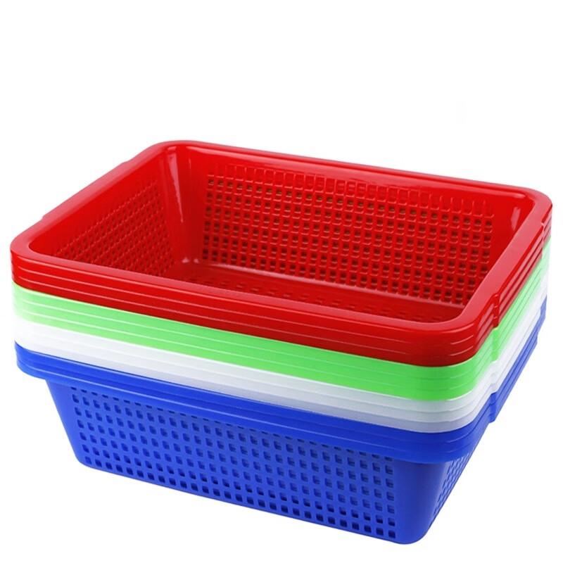 Mischung Verdickter Kunststoff Rechteckiger Küchensiebkorb - 2er-Pack